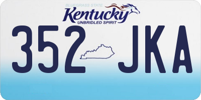 KY license plate 352JKA