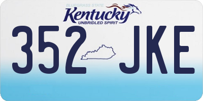 KY license plate 352JKE