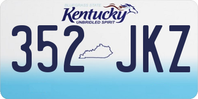 KY license plate 352JKZ