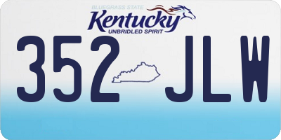 KY license plate 352JLW