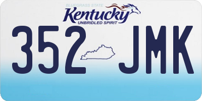 KY license plate 352JMK