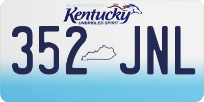 KY license plate 352JNL