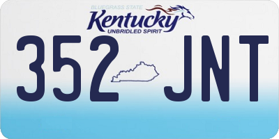KY license plate 352JNT