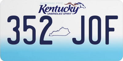 KY license plate 352JOF