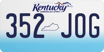 KY license plate 352JOG