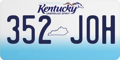 KY license plate 352JOH
