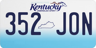KY license plate 352JON