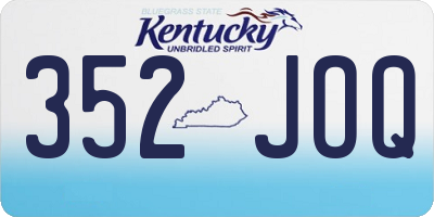 KY license plate 352JOQ