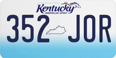 KY license plate 352JOR