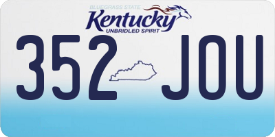 KY license plate 352JOU