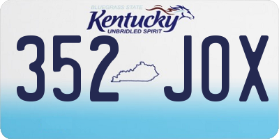 KY license plate 352JOX