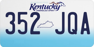 KY license plate 352JQA