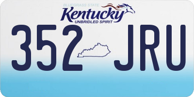 KY license plate 352JRU