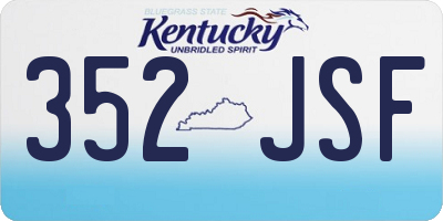 KY license plate 352JSF