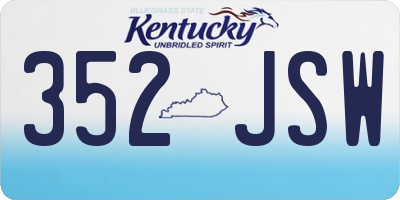 KY license plate 352JSW