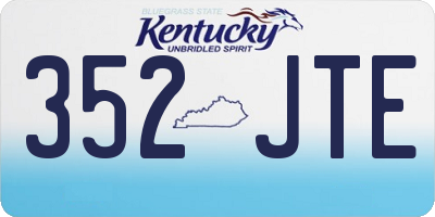 KY license plate 352JTE