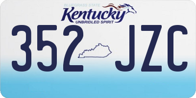 KY license plate 352JZC