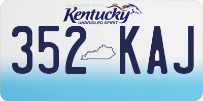 KY license plate 352KAJ