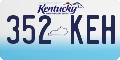 KY license plate 352KEH
