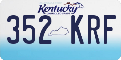 KY license plate 352KRF