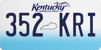 KY license plate 352KRI