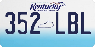 KY license plate 352LBL