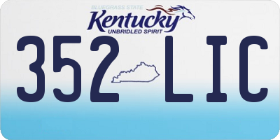 KY license plate 352LIC