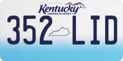 KY license plate 352LID