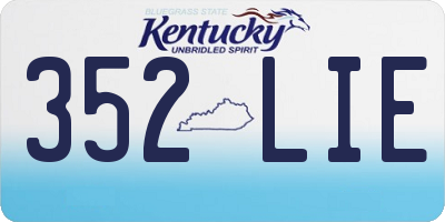 KY license plate 352LIE