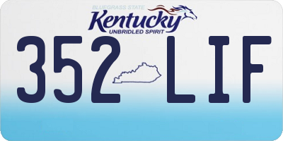 KY license plate 352LIF