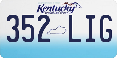 KY license plate 352LIG