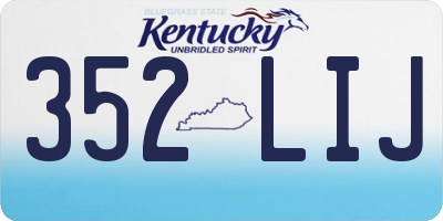 KY license plate 352LIJ