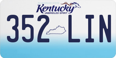 KY license plate 352LIN