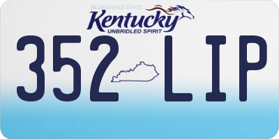 KY license plate 352LIP