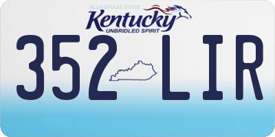 KY license plate 352LIR
