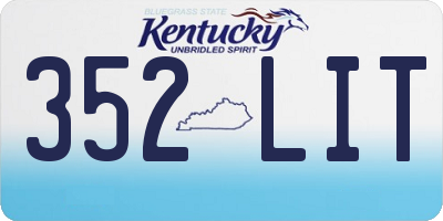 KY license plate 352LIT