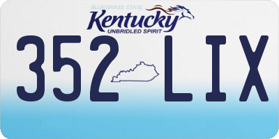 KY license plate 352LIX