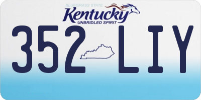 KY license plate 352LIY