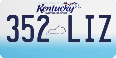 KY license plate 352LIZ