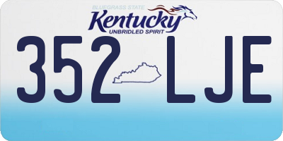 KY license plate 352LJE