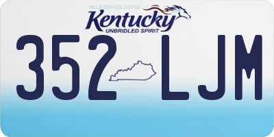 KY license plate 352LJM
