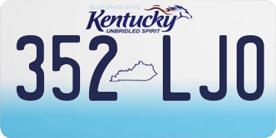 KY license plate 352LJO
