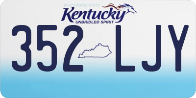 KY license plate 352LJY