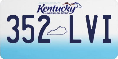 KY license plate 352LVI