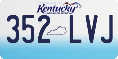 KY license plate 352LVJ