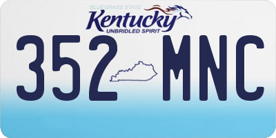 KY license plate 352MNC