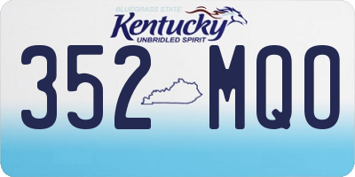 KY license plate 352MQO