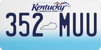 KY license plate 352MUU