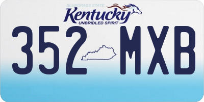 KY license plate 352MXB