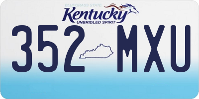 KY license plate 352MXU